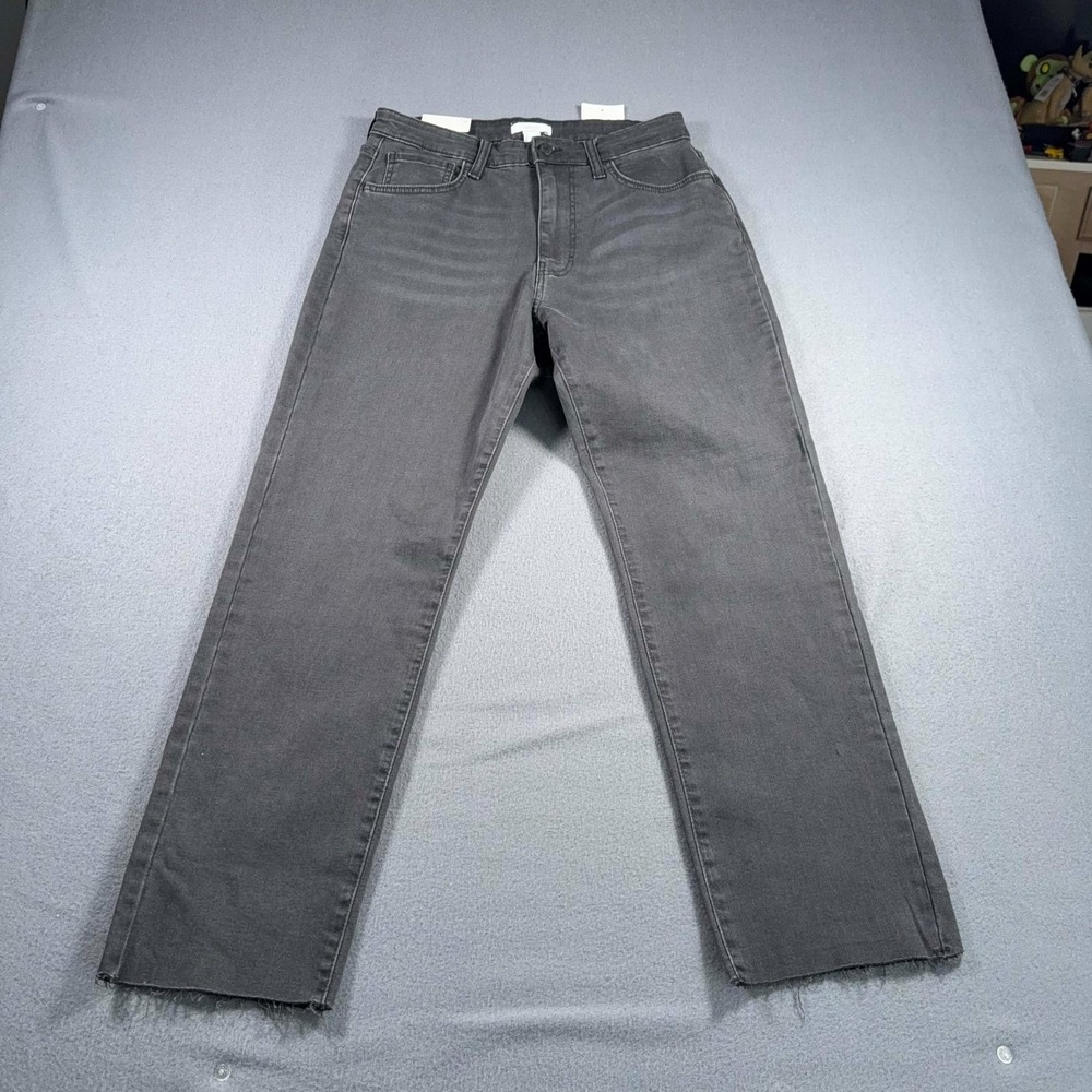 Forever 21 Mom‎ Jeans Womens 29 Black High Rise Raw Hem Relaxed Fit Stretch NWT